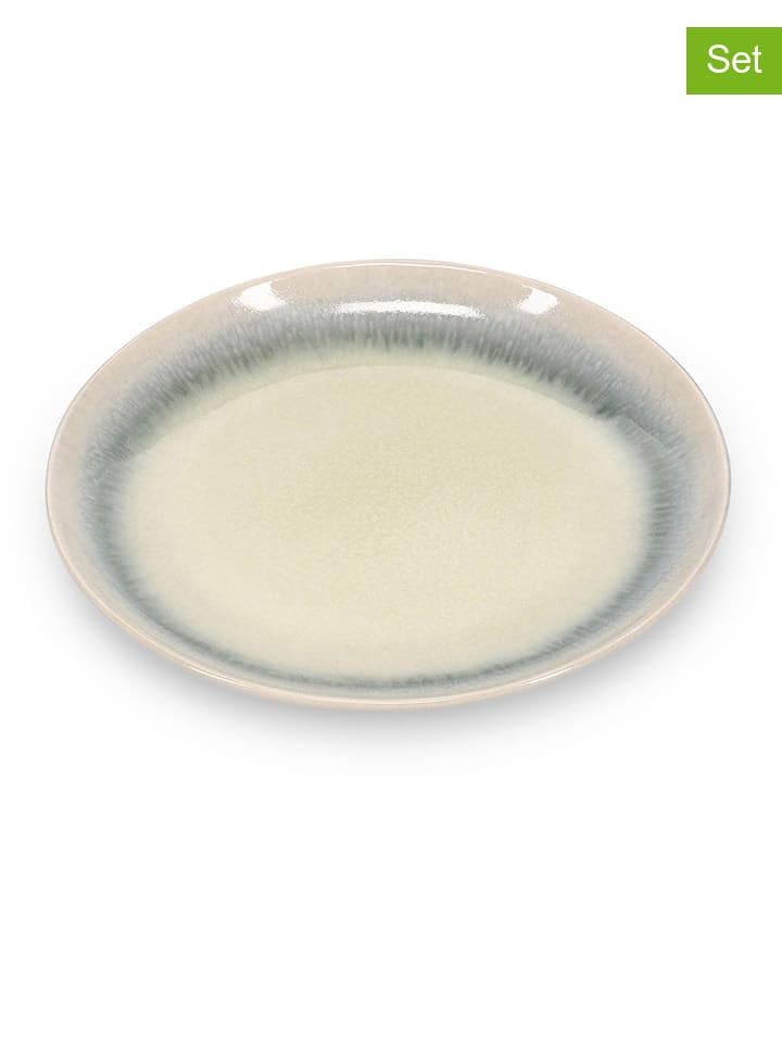 Salt and Pepper Talerze (4 szt.) "Flint" w kolorze zielono-szarym na pieczywo - 15 x 13,5 cm rozmiar: onesize