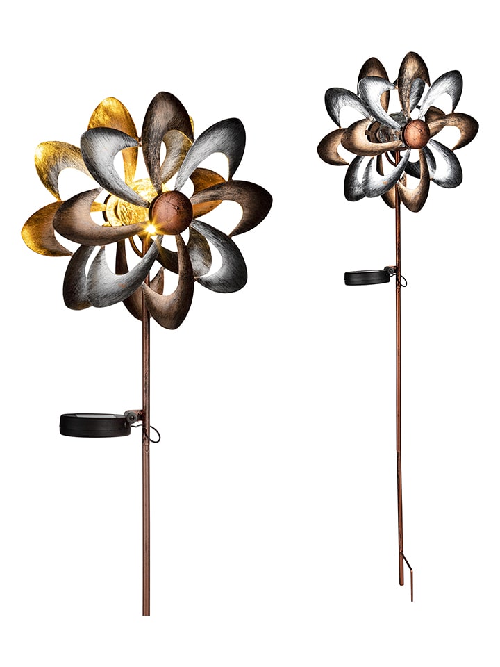 Garden Hero Solarna lampa ogrodowa LED w kolorze złoto-brązowym - 23 x 92 x 12,5 cm rozmiar: onesize