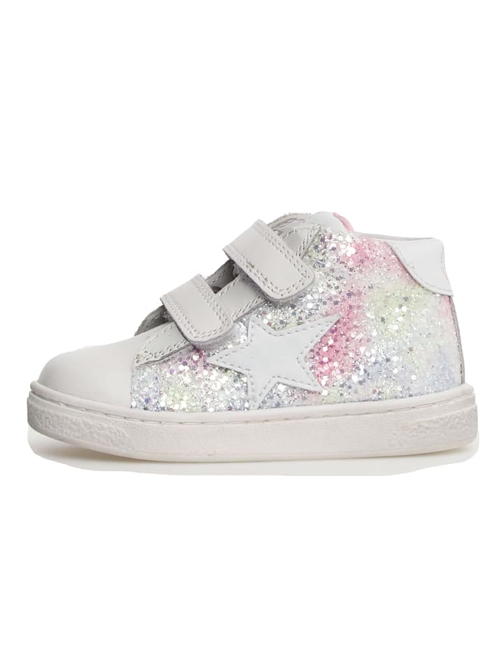 Naturino Skórzane sneakersy w kolorze białym ze wzorem rozmiar: 30