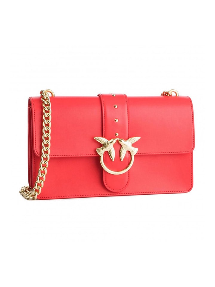 Pinko Skórzana torebka w kolorze czerwonym - 27 x 16,5 x 7,5 cm rozmiar: onesize