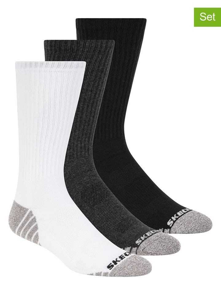 Skechers Skarpety (6 par) w kolorze antracytowo-czarno-białym rozmiar: 43-46