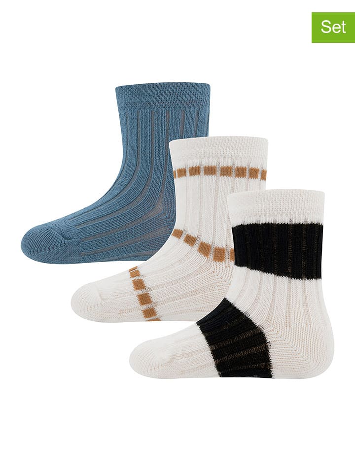 ewers Skarpety (3 pary) w kolorze biało-niebieskim rozmiar: 18/19