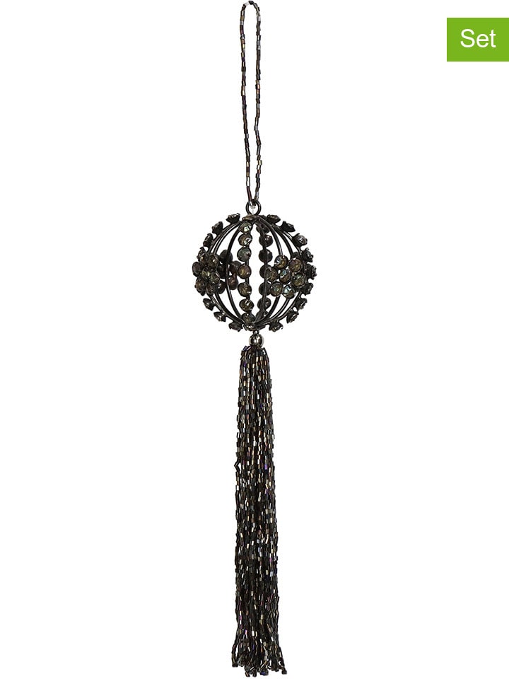 Kersten Zawieszki dekoracyjne (4 szt.) w kolorze czarnym - 23 x Ø 6 cm rozmiar: onesize