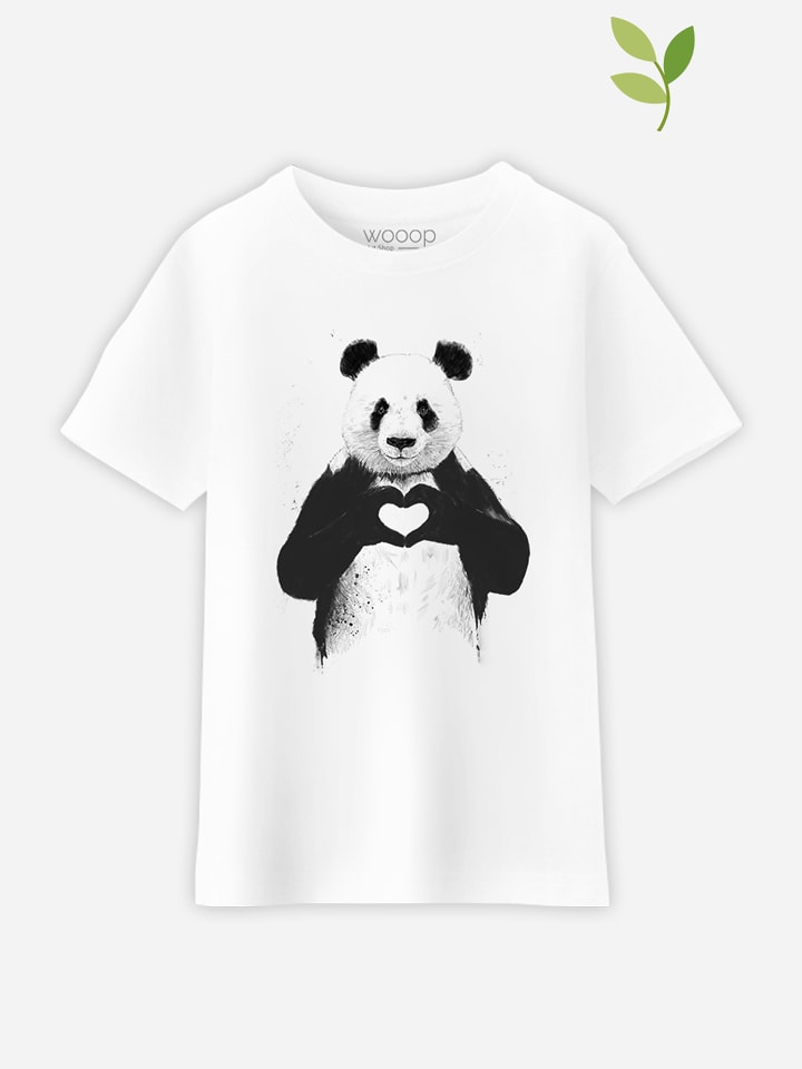 WOOOP Koszulka "Love Panda" w kolorze białym rozmiar: 140