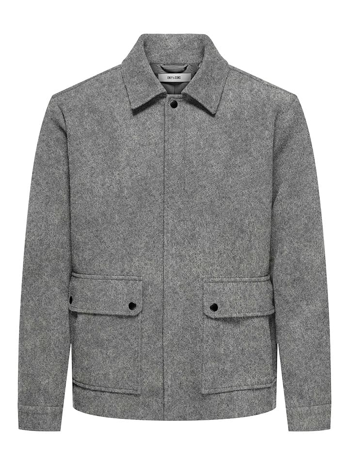 ONLY & SONS Kurtka koszulowa "Ponnor" w kolorze szarym rozmiar: XL