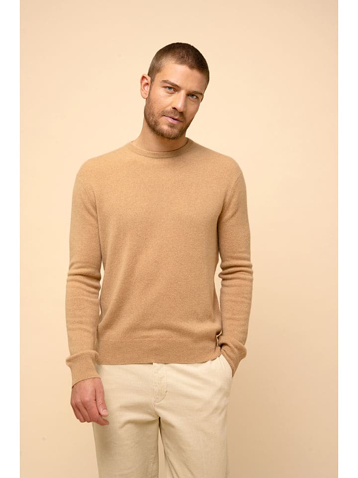 Just Cashmere Kaszmirowy sweter "Howard" w kolorze beżowym rozmiar: L