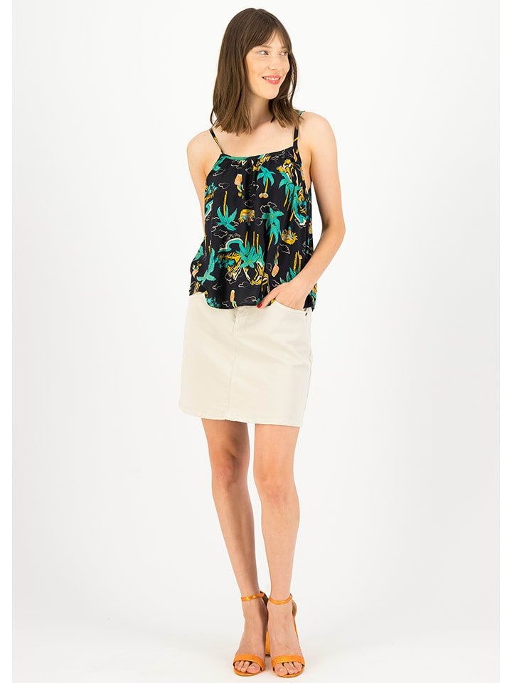 Blutsgeschwister Top "Seductive Spaghetti" w kolorze czarno-turkusowym rozmiar: M