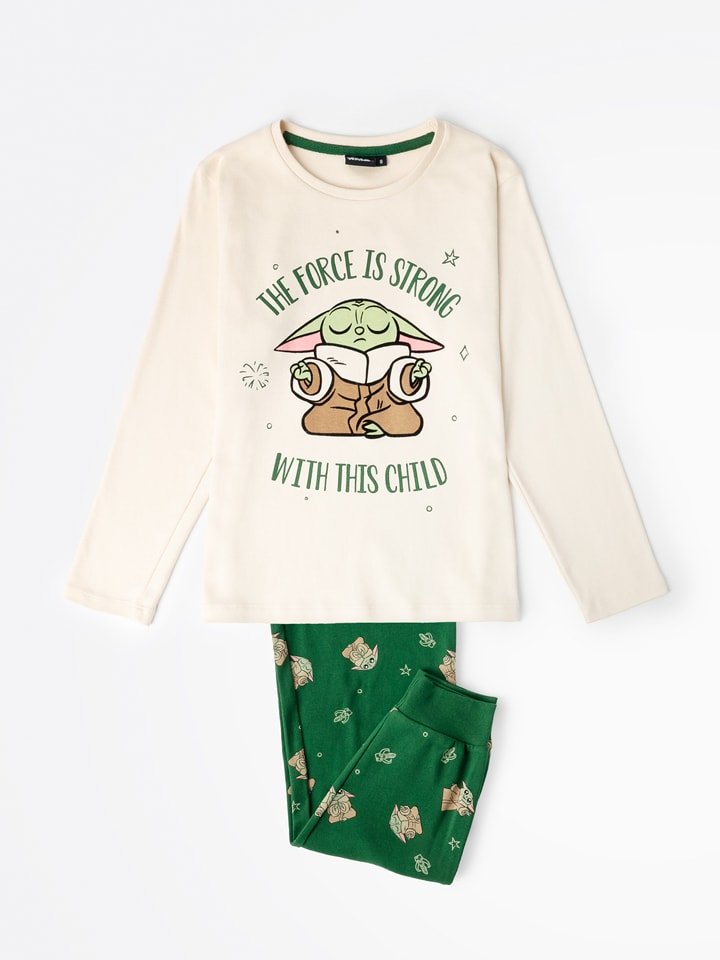 Star Wars Piżama "Star Wars" w kolorze kremowo-zielonym rozmiar: 116