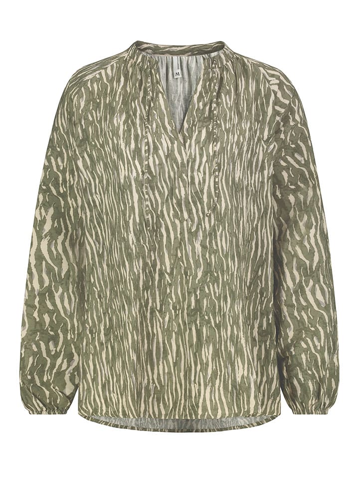 Eight2Nine Bluzka w kolorze oliwkowo-kremowym rozmiar: L