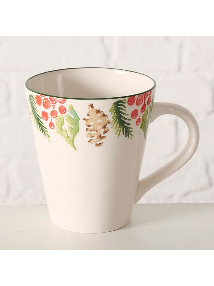 Boltze Kubek jumbo "Garland" w kolorze kremowym - 440 ml rozmiar: onesize