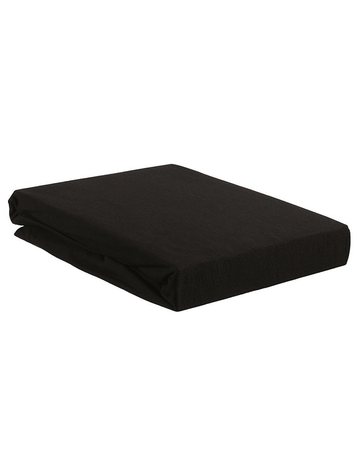 Beddinghouse Dżersejowe prześcieradło w kolorze czarnym na topper rozmiar: 180x200/220 cm