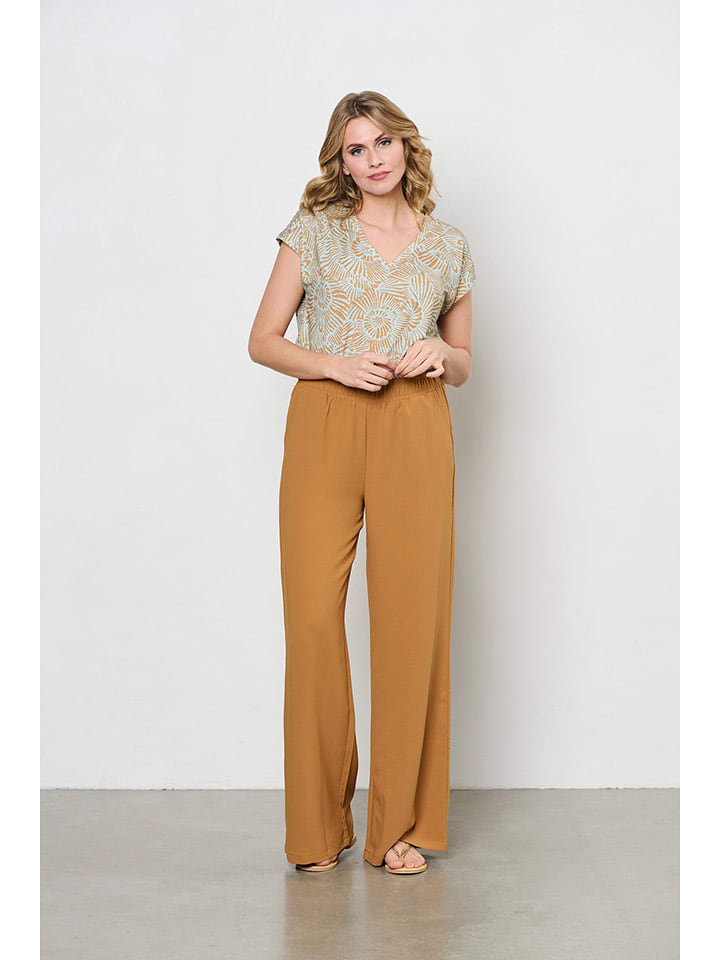 &Co Woman Bluzka "Lucia" w kolorze miętowo-jasnobrązowym rozmiar: XXL