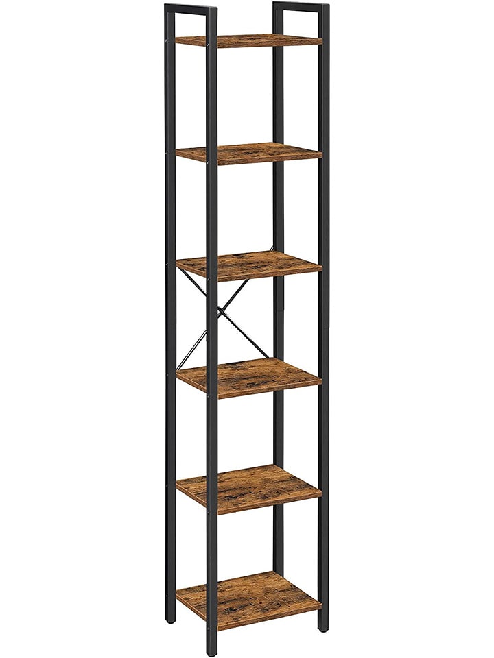 Songmics Regał w kolorze czarno-brązowym na książki - 40 x 187,5 x 30 cm rozmiar: onesize