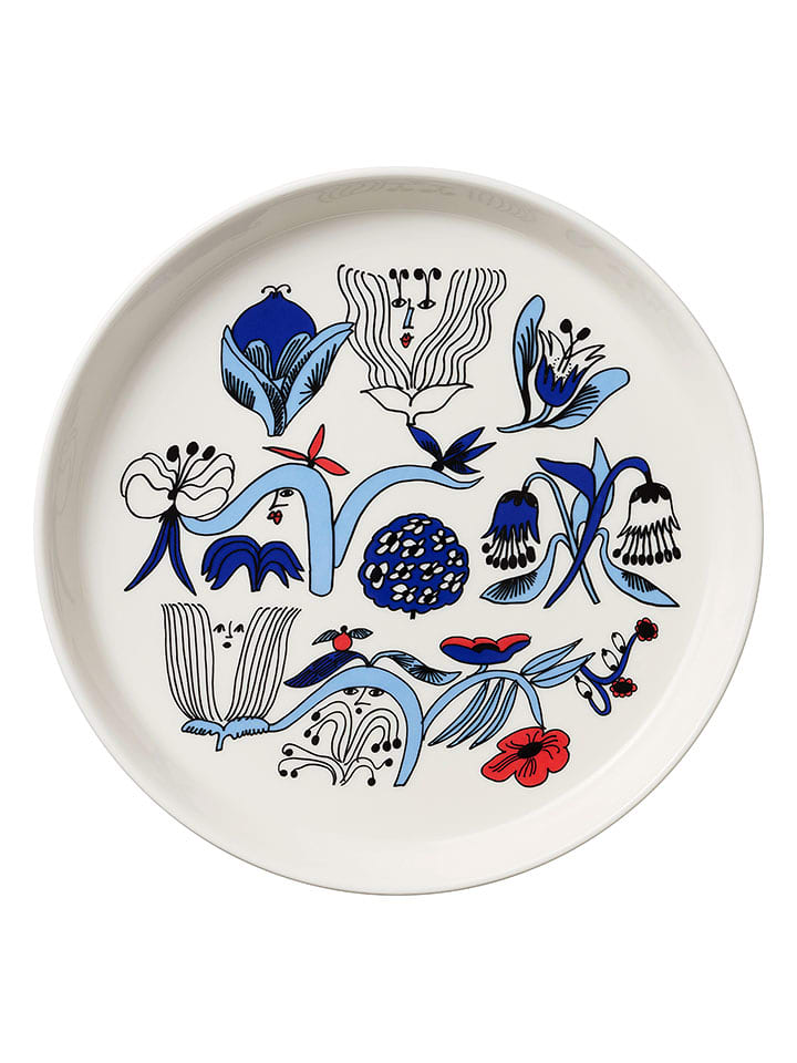 Arabia Talerz śniadaniowy "Puutarhurit" w kolorze niebiesko-białym - Ø 19 cm rozmiar: onesize