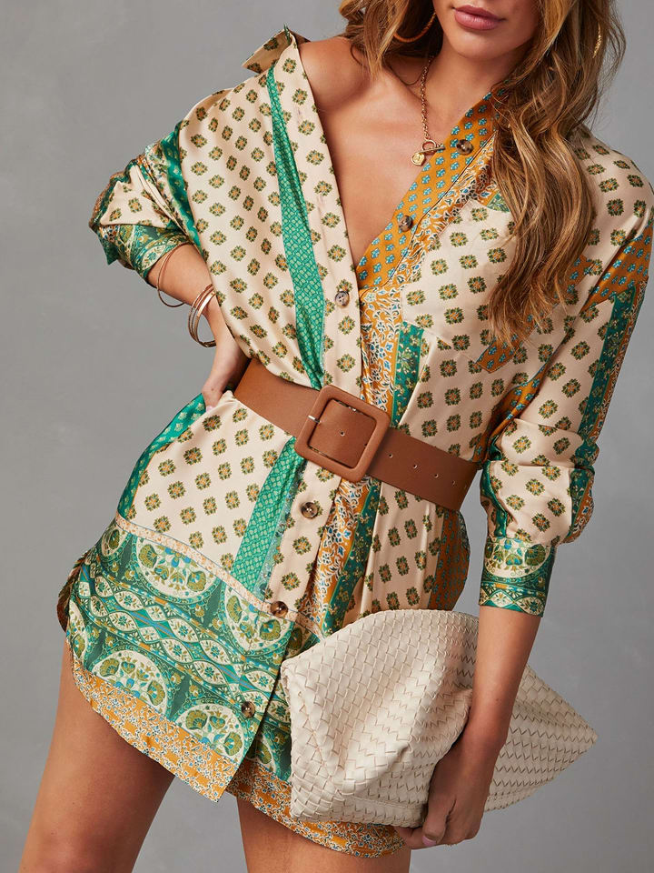 Milan Kiss Sukienka w kolorze beżowo-zielonym rozmiar: XL