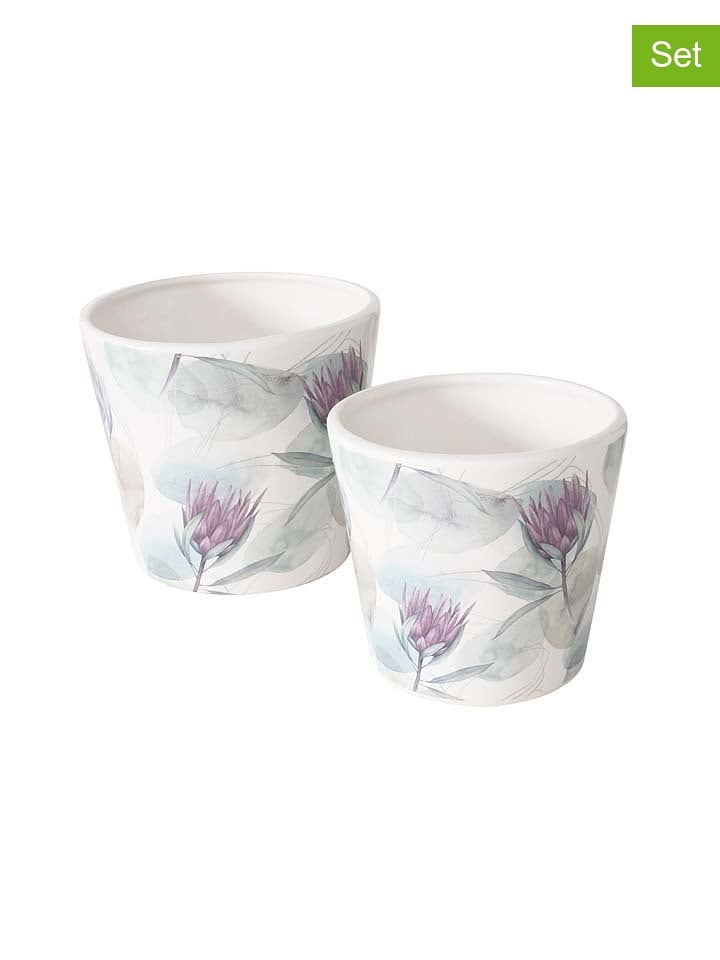 Boltze Osłonki (2 szt.) "Protea" ze wzorem na doniczkę rozmiar: onesize