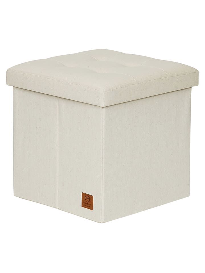 STORE IT Hocker w kolorze kremowym ze schowkiem - 38 x 38 x 38 cm rozmiar: onesize