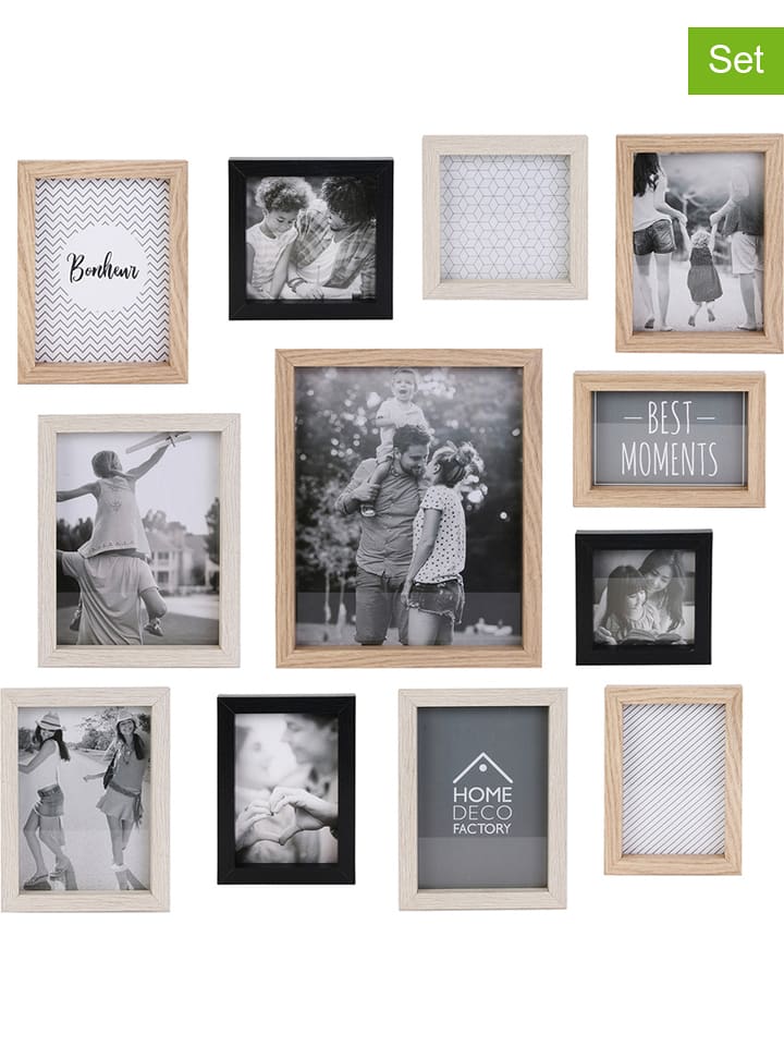 THE HOME DECO FACTORY Ramki (12 szt.) w kolorze jasnobrązowym na zdjęcia rozmiar: onesize