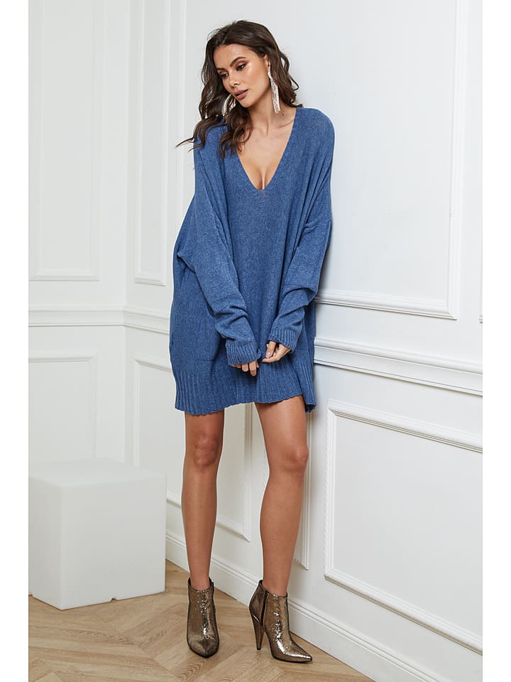 Joséfine Sweter "Mantoue" w kolorze niebieskim rozmiar: XL