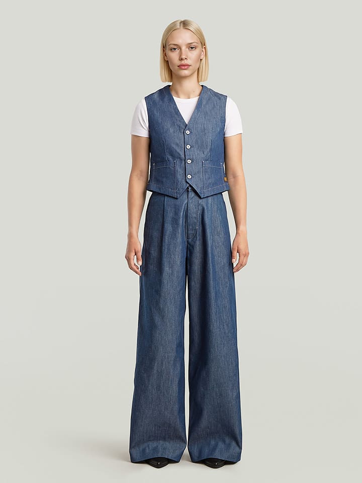 G-Star Kamizelka dżinsowa w kolorze niebieskim rozmiar: L