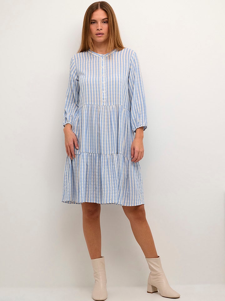 CULTURE Sukienka "Noor" w kolorze błękitno-białym rozmiar: L