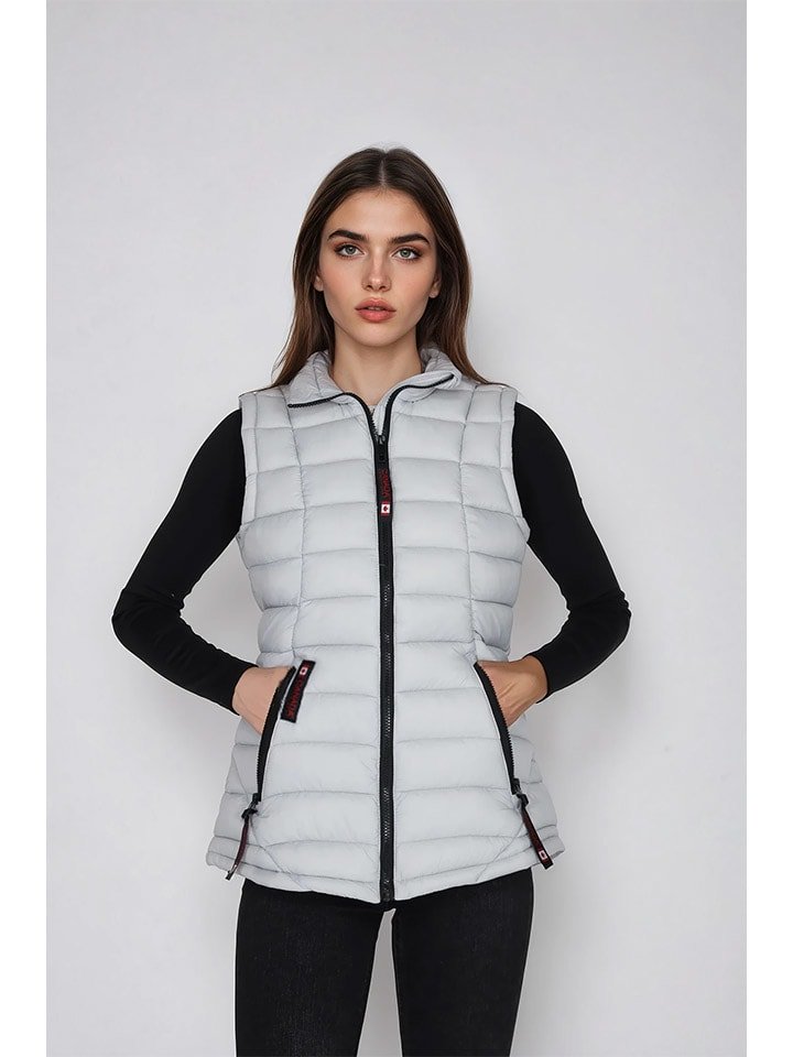 CANADA weather gear Kamizelka pikowana w kolorze szarym rozmiar: XL