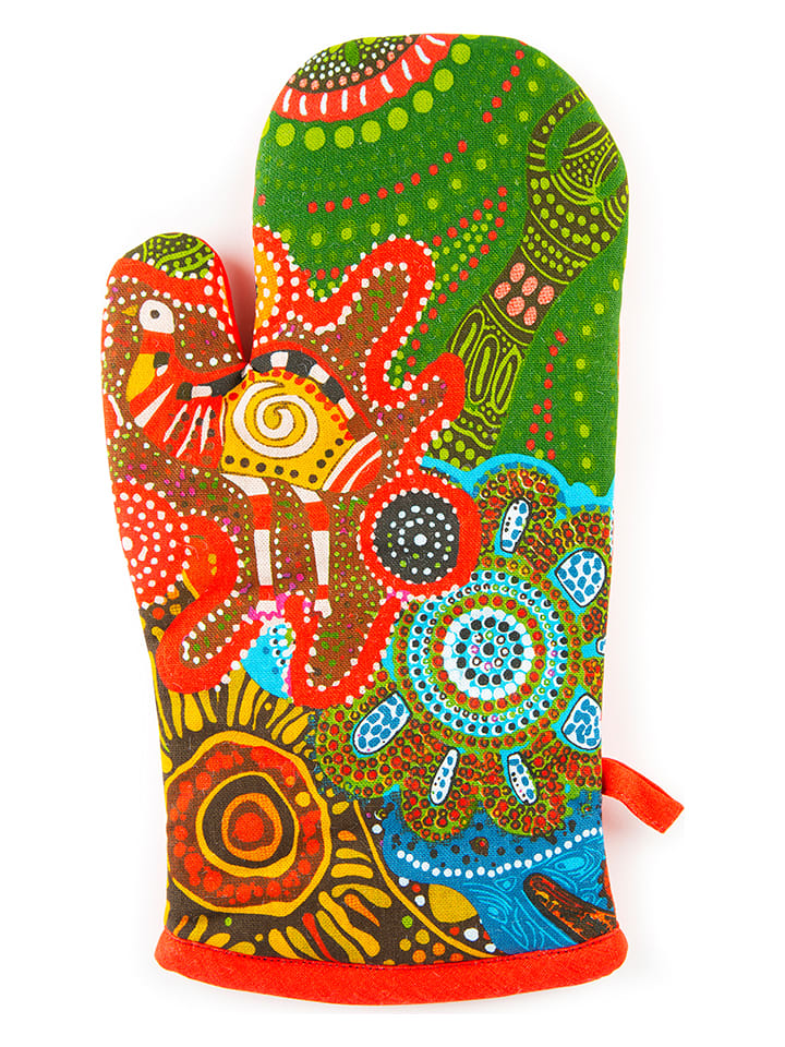 Trendy Kitchen by EXCÉLSA Rękawica kuchenna w kolorze pomarańczowym ze wzorem - 32 x 18 cm rozmiar: onesize