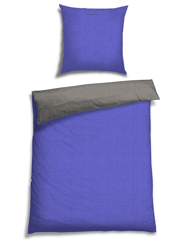 Schiesser Komplet pościeli renforcé w kolorze niebiesko-antracytowym rozmiar: 135x200 cm