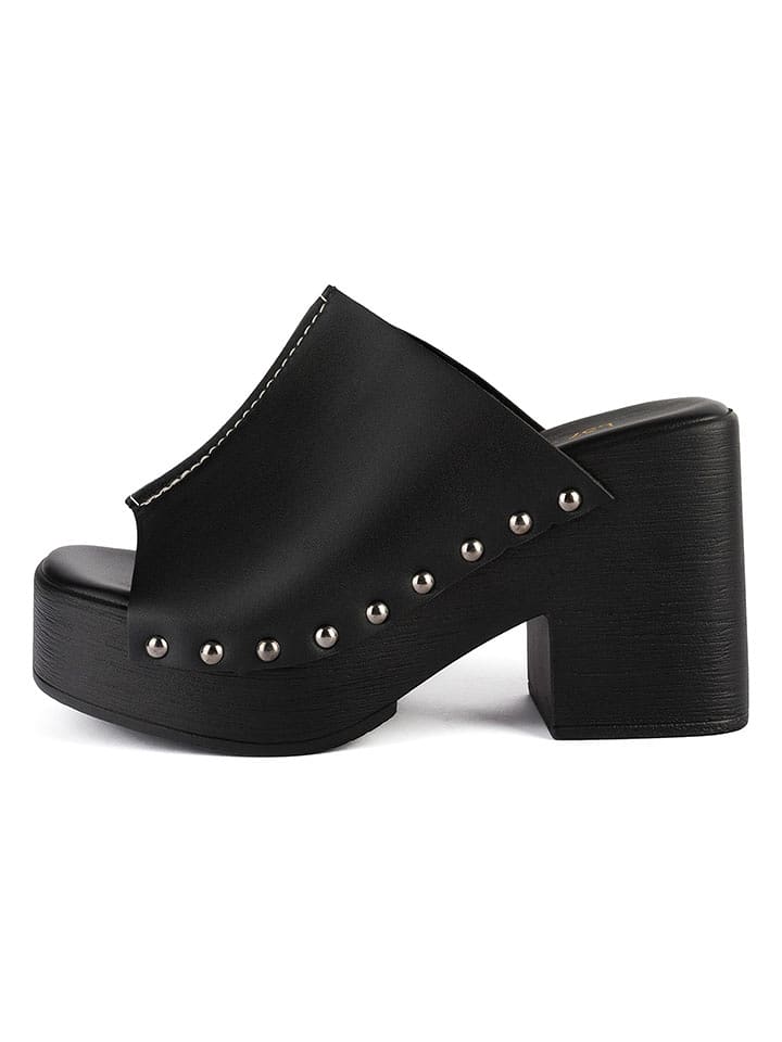 loft37 Skórzane klapki w kolorze czarnym rozmiar: 40