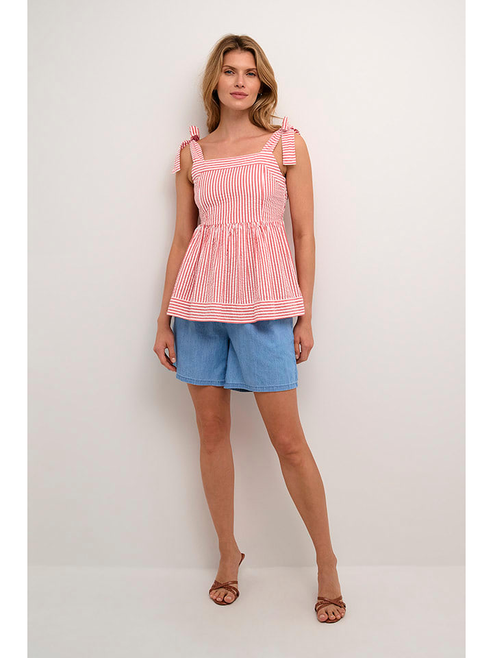 CULTURE Top w kolorze czerwonym rozmiar: XS