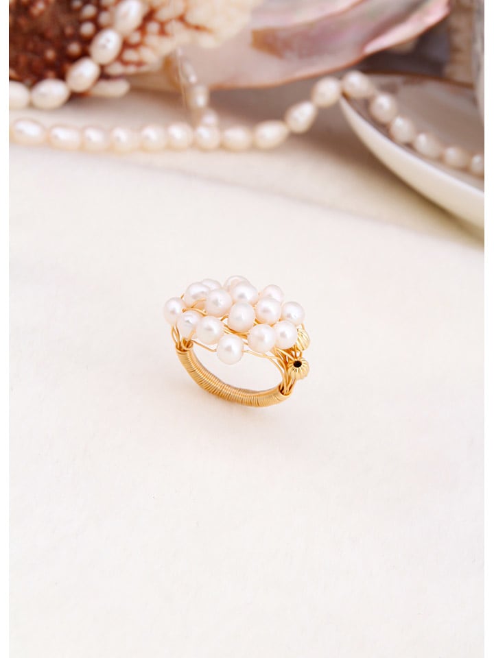 L'Atelier de Gaia Pozłacany pierścionek z perłami rozmiar: onesize