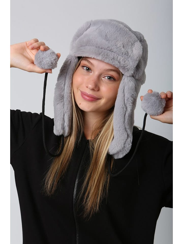 Lucky Bees Czapka w kolorze jasnoszarym rozmiar: onesize