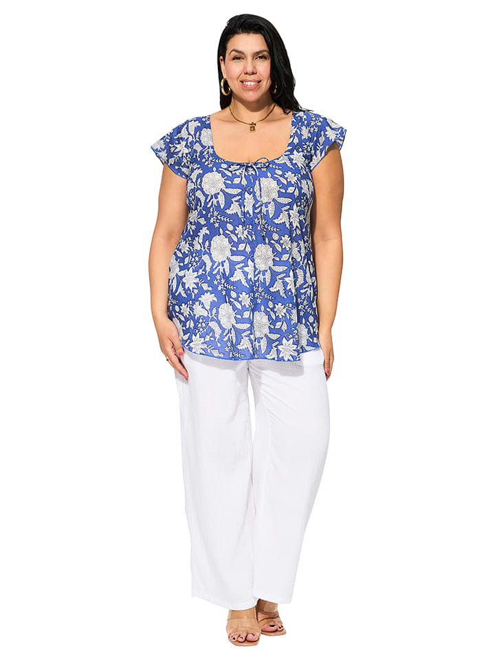 Aller Simplement Bluzka w kolorze niebiesko-białym rozmiar: 42/44