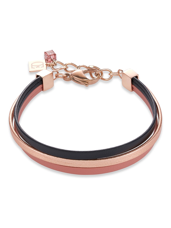 COEUR DE LION Skórzana bransoletka w kolorze jasnobrązowo-czarnym rozmiar: onesize