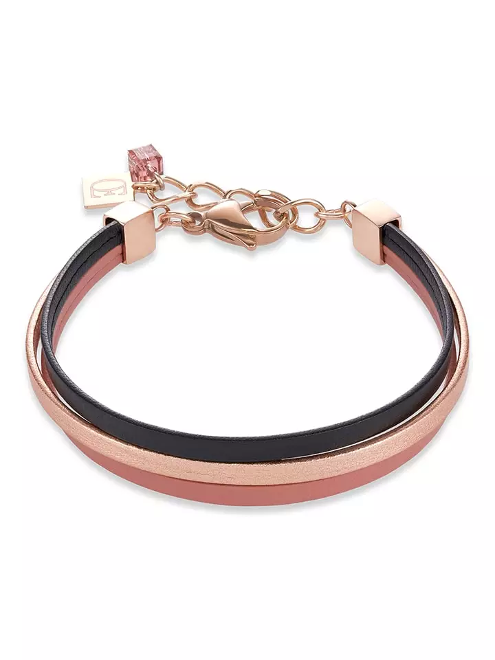 COEUR DE LION Skórzana bransoletka w kolorze jasnobrązowo-czarnym rozmiar: onesize