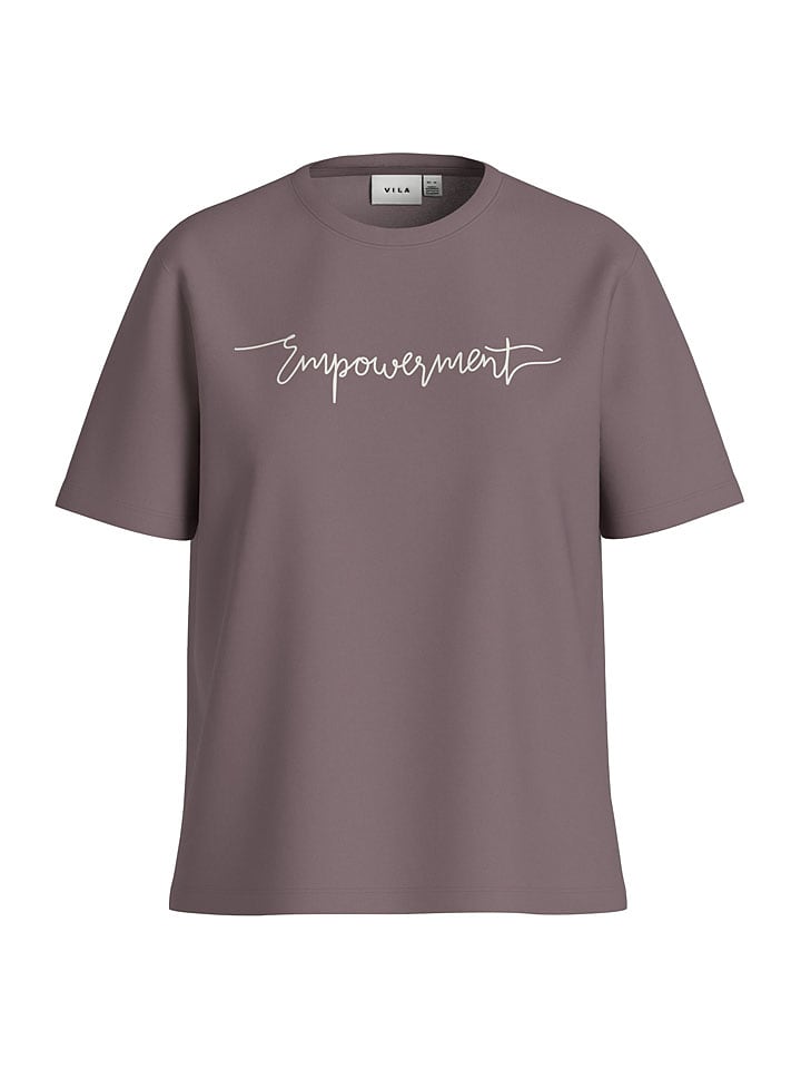 Vila Koszulka "Visybil" w kolorze brązowym rozmiar: L