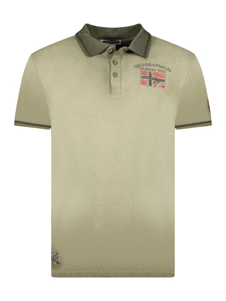 Geographical Norway Koszulka polo w kolorze khaki rozmiar: S