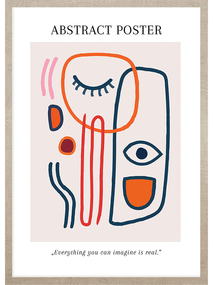 Ars Longa Druk artystyczny "Abstract colorful faces no. 1" w ramce - 70 x 50 cm rozmiar: onesize