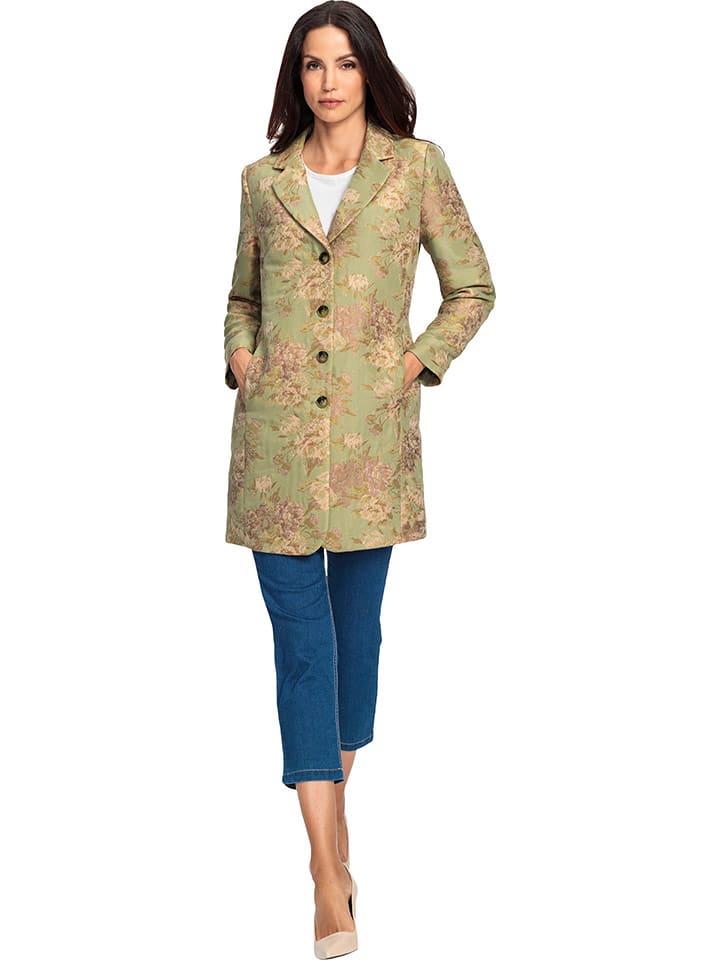 Heine Płaszcz przejściowy w kolorze zielono-szaroróżowym rozmiar: 42