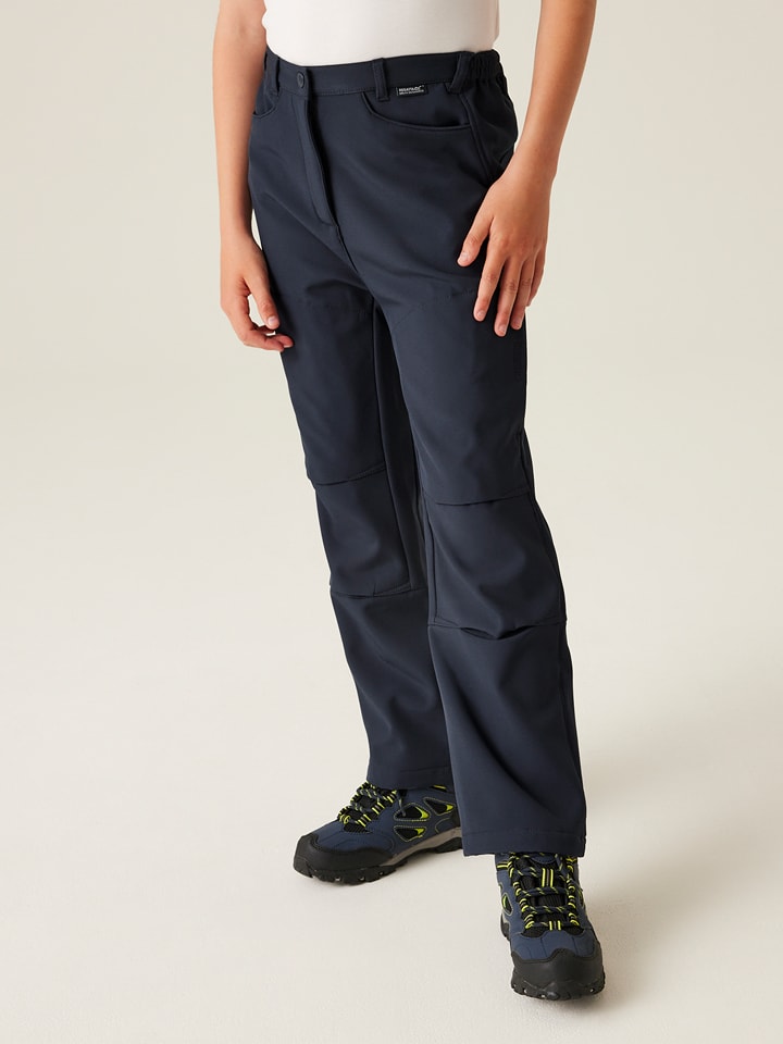 Regatta Spodnie softshellowe "Junior" w kolorze granatowym rozmiar: 128