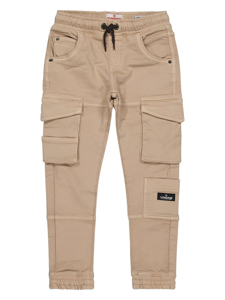 Vingino Spodnie dresowe "Cosimo" w kolorze beżowym rozmiar: 158