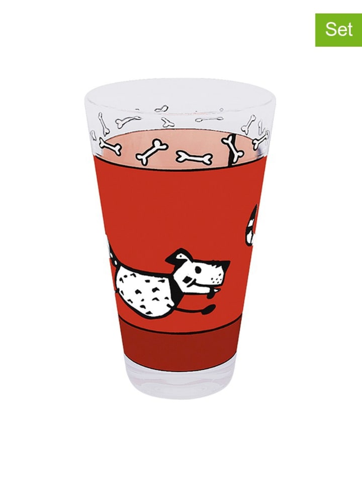 Könitz Szklanki (6 szt.) w kolorze czerwonym - 350 ml rozmiar: onesize