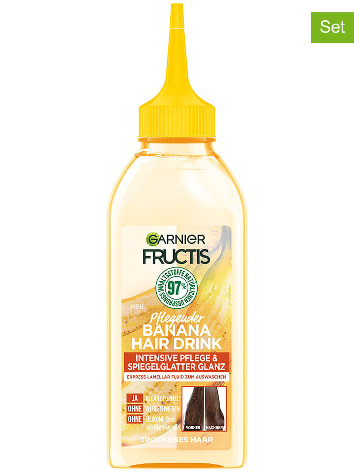 Garnier Odżywki w płynie (3 szt.) "Fructis Hair Drink Banana" - po 200 ml rozmiar: onesize