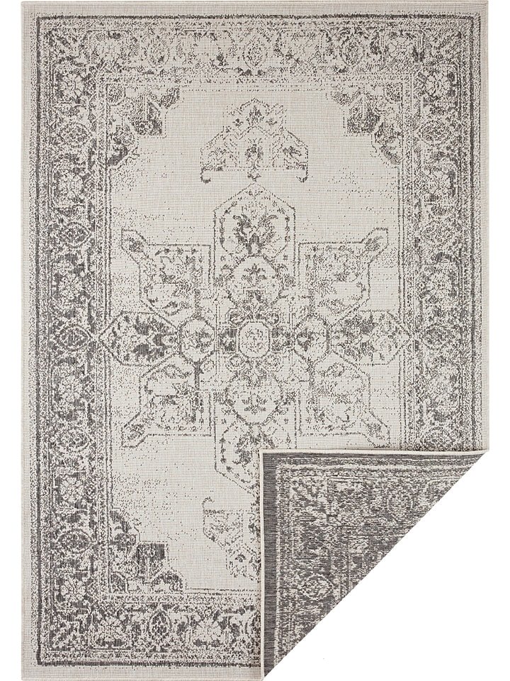 NORTHRUGS Dwustronny dywan zewnętrzny "Borbon" w kolorze szaro-kremowym rozmiar: 200x290 cm