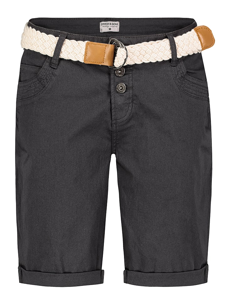 Stitch & Soul Bermudy w kolorze antracytowym rozmiar: XXL