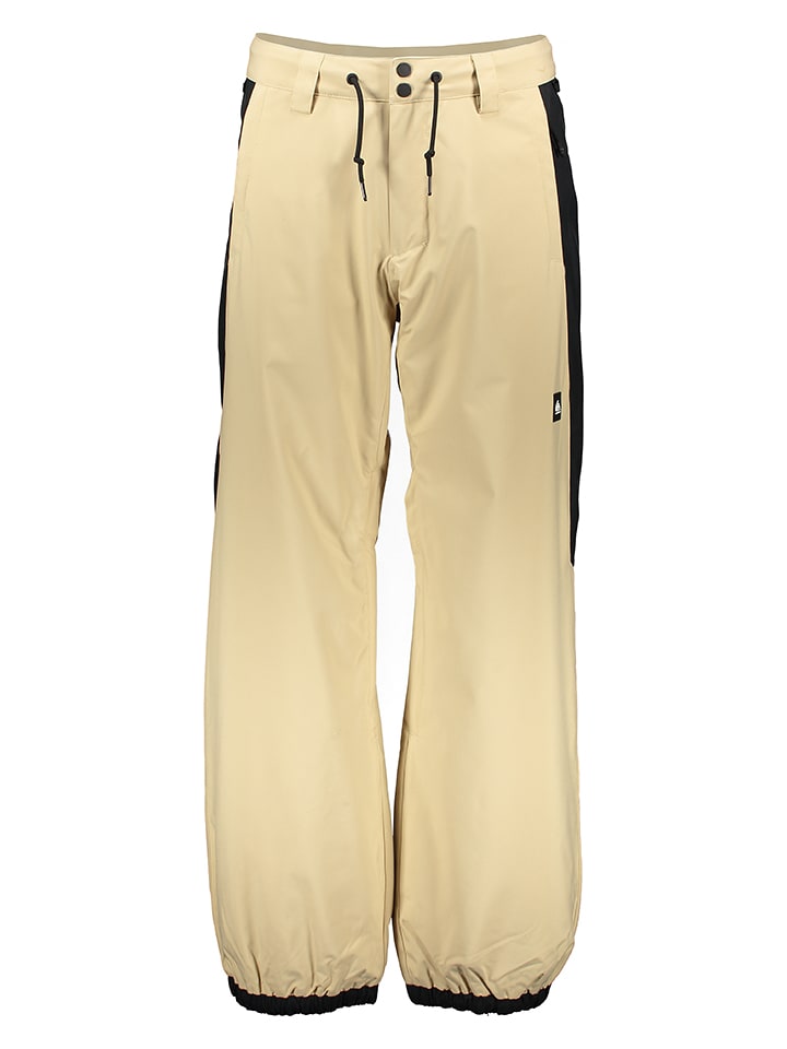 Quicksilver Spodnie narciarskie "Snow Down" w kolorze beżowo-czarnym rozmiar: M