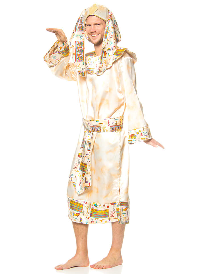 Party x People 3-częściowy strój karnawałowy "Echnaton" w kolorze złotym ze wzorem rozmiar: 42