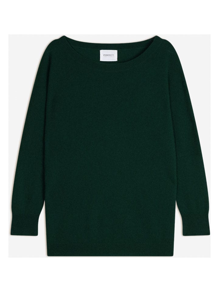 Perfect Cashmere Kaszmirowy sweter "Molly" w kolorze ciemnozielonym rozmiar: M