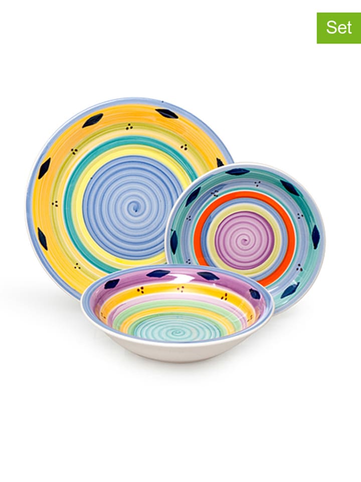 Trendy Kitchen by EXCÉLSA 18-częściowy zestaw talerzy "Esprit" ze wzorem rozmiar: onesize