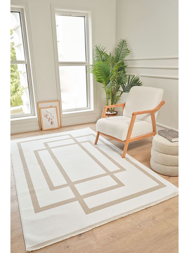 ABERTO DESIGN Dywan w kolorze kremowo-beżowym rozmiar: 80x150 cm